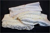10 Vintage Lace Tablecloths, Square, Rect., Round