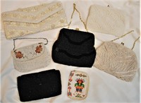 7 Midcentury Beaded Handbags, Clutches, Coin Purse