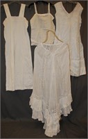 Lace Trim Cotton Batiste Skirt, 1920s linen dress