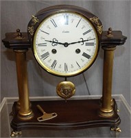 Vintage German Mantle Clock Marked Linden