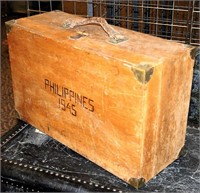 Vintage Wooden Suitcase "Philippines 1945"