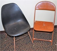 Midcentury Modern Chair and Star Folding Chair