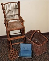 Wicker Lot, Youth Chair, Baskets, Carpet Beater