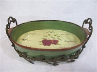 Apple Serving Dish in Iron Stand
