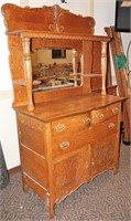 Victorian Oak Buffet/Sideboard with Mirror