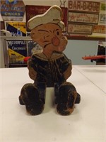 Vintage Popeye Wooden Toy-VERY OLD & EARLY