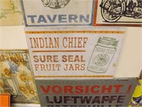 Vintage Indian Chief  JARS Metal Sign