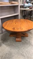 Pine round coffee table, 36 inches round