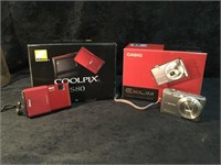 2 Digital Cameras - Coolpix S80 & Casio EX-Z1080