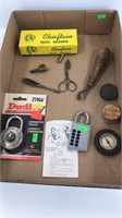 Tray Compass, nail puller, pencil sharpener,
