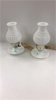 Hobnail dresser lamps