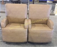 Brown swivel chairs