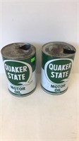 2 Quaker State oil cans