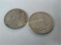 2 Morgan  Silver  Dollars