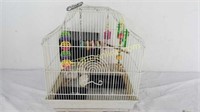 Wire bird cage with accessories