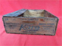 Vintage Karo Cane Flavor Wood Crate