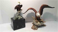 2 EAGLE FIGURES - 13" H & 9" H