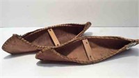 PAIR OF BIRCH BARK CANOES - 9.5" L