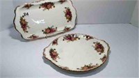 2 PIECES OF ROYAL ALBERT "OLD COUNTRY ROSE"