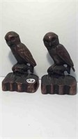 PAIR OF BRASS OWL BOOK ENDS - 7" H