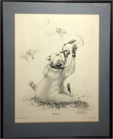Signed G. Michael Smith Print, Raccoon