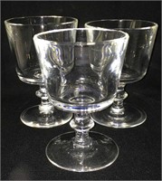 Set Of 3 Steuben Art Glass Footed Glasses