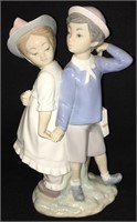 Lladro Figural Grouping Of Boy And Girl
