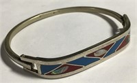 Mexico Sterling Silver Inlaid Bracelet