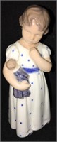 Denmark Porcelain Figurine Of Girl With Doll