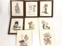 Lot of Eight Precious Moments Needlepoint, 8 x 10