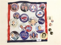 Lot of 22 Assorted Presidential Pinback Buttons