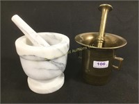 Lot of Two Mortar and Pestle Sets