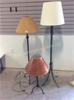 2 floor lamps and 1 table lamp