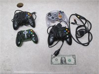Lot of Xbox Controllers & AV Cable - Untested