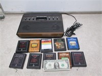 Vtg Atari 2600 Video Game Console w/ Games -