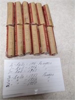 12 Rolls of Wheat Pennies - As Detailed On Note