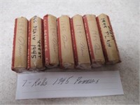 7 Rolls of 1945 Wheat Pennies