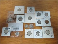 Silver Dime Lot - 9 Barber Dimes, 2 Mercury Dimes,