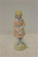 BISQUE GIRL WITH BASKET FIGURINE