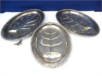 (3) Silverplate Serving Trays