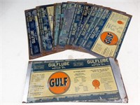 (23) Gulf Lube Unrolled Oil Tins