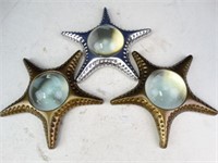 (3) Metal Starfish Magnifiers NEW