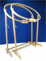 Pair of Embroidery Hoops w/ Floor Stands