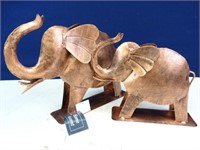 Copper Color Elephant Decor Pair