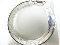 925 Silver Wide Herringbone Bracelet