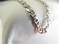 925 Silver Heavy Mariner Link Necklace