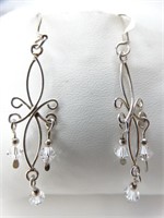 925 Silver Chandelier French Wire Earrings