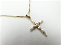 Gold over 925 Silver Cross Necklace Pendant
