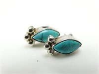 Old Pawn Silver & Turquoise Post Earrings