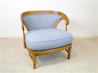 Blue Curved Fabric Chair